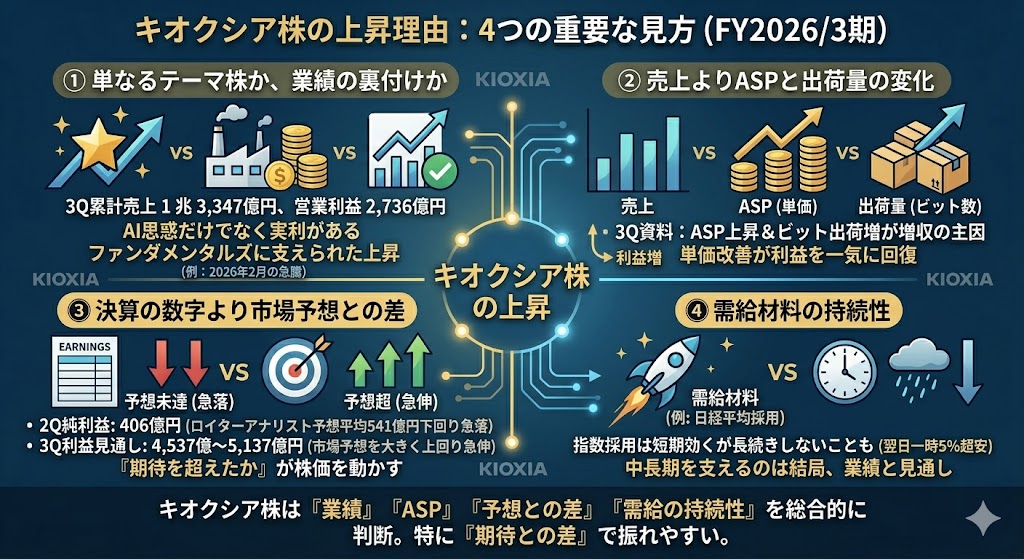 キオクシア株の上昇理由をどう見るべきか