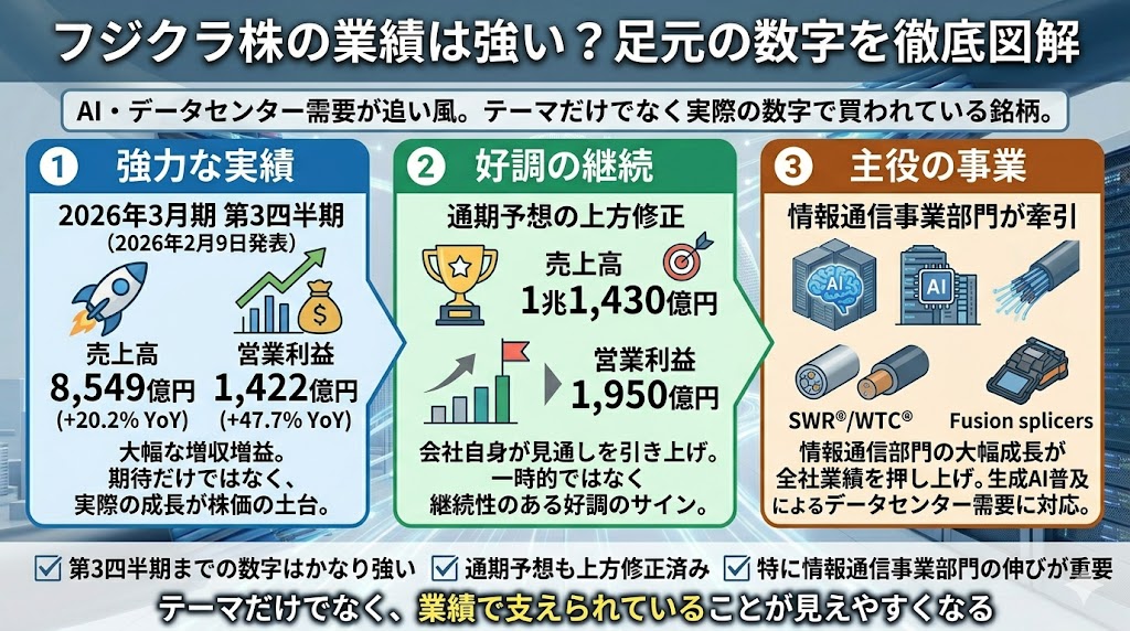 フジクラ株の業績は強い?足元の数字を確認