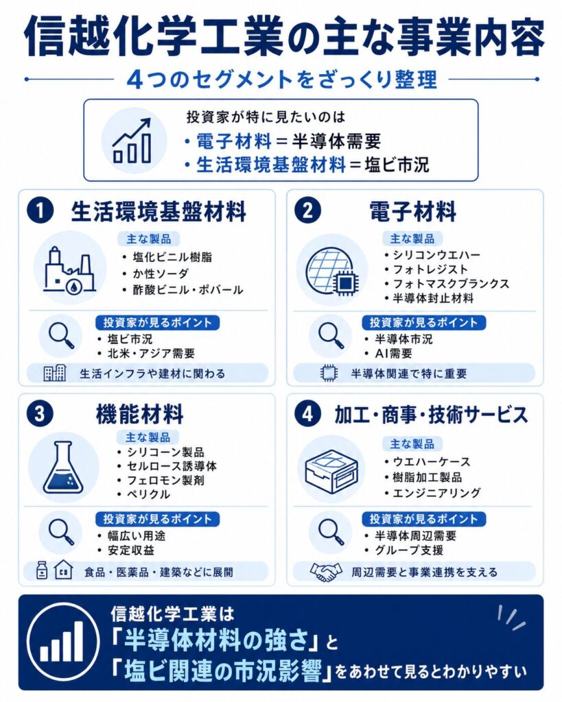 信越化学工業の主な事業内容