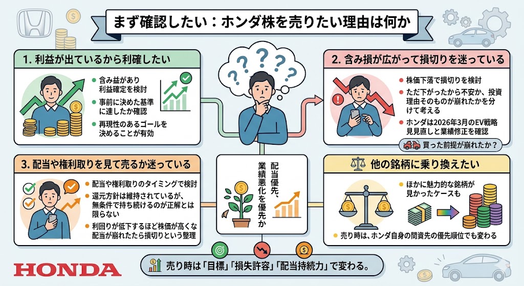 まず確認したい：ホンダ株を売りたい理由は何か