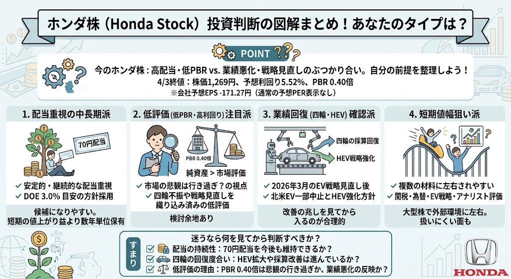 ホンダ株は買うべき?タイプ別に考え方を整理