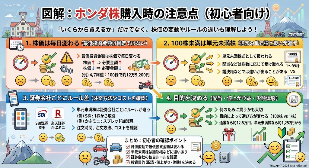ホンダ株を買うときに初心者が知っておきたい注意点