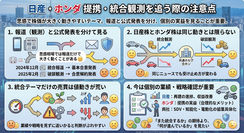 日産とホンダの提携・統合観測を追うときの注意点