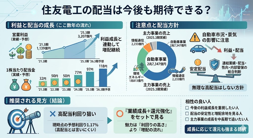 住友電工の配当は今後も期待できる?