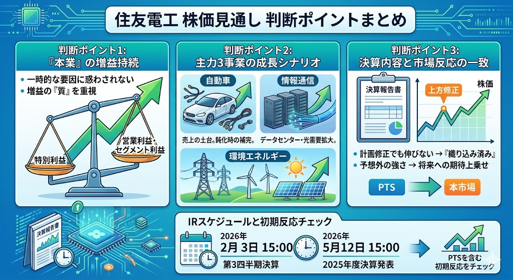 住友電工の株価は今後どう見るべき?判断ポイントまとめ