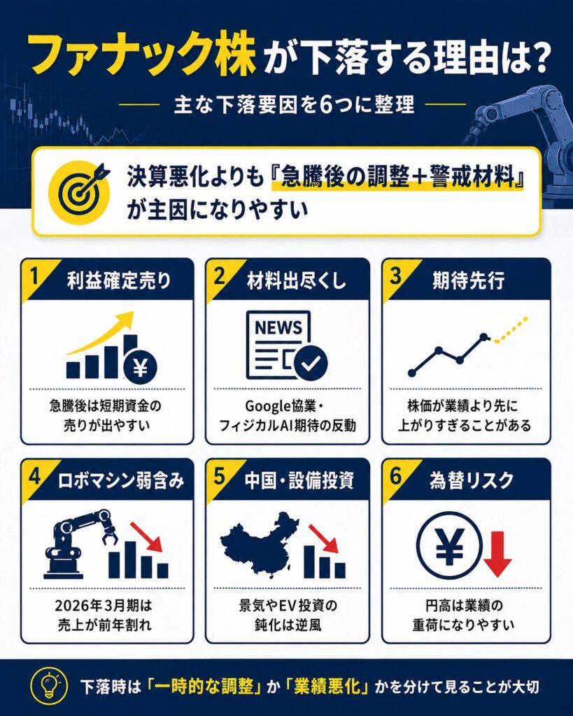 ファナック株が下落する理由は？