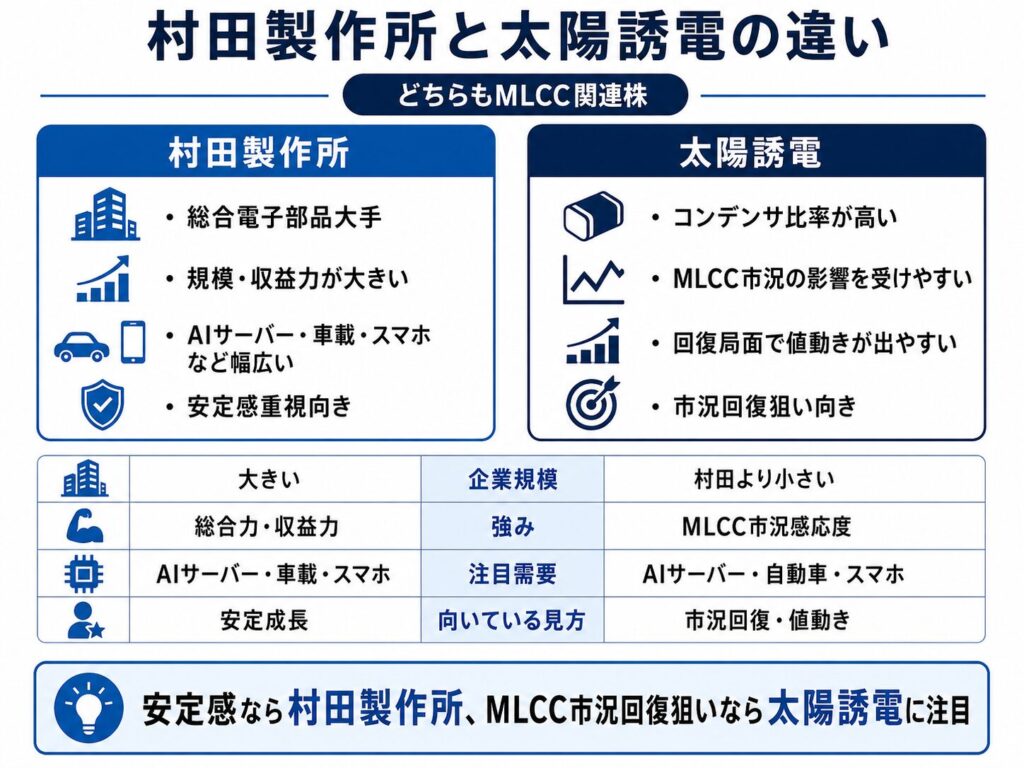 村田製作所と太陽誘電は何が違う?
