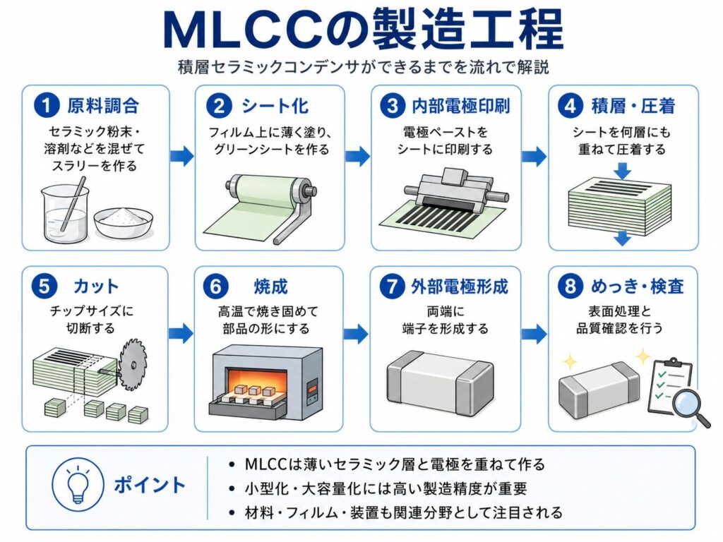 MLCCの製造工程を簡単に解説