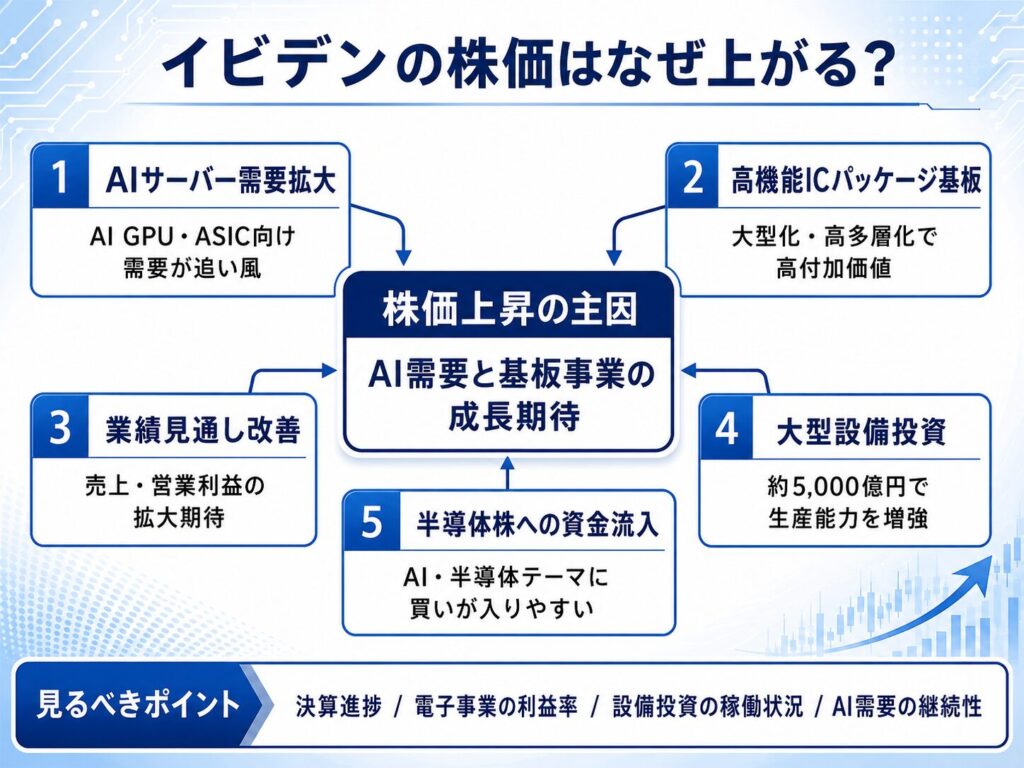 イビデンの株価はなぜ上がる?