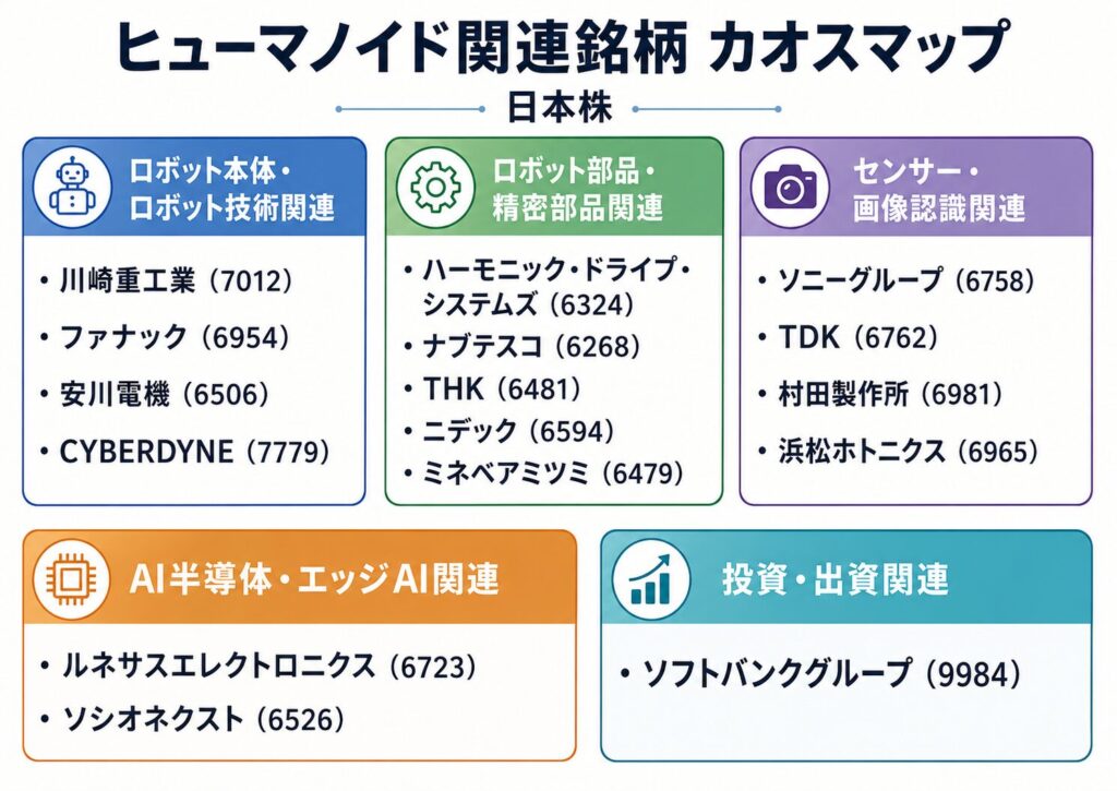 日本株のヒューマノイド関連銘柄