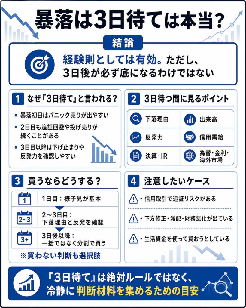 暴落は3日待ては本当?