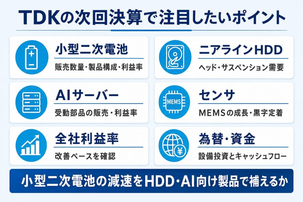 TDKの次回決算で注目したいポイント