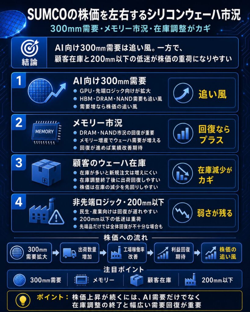 SUMCOの株価を左右するシリコンウェーハ市況