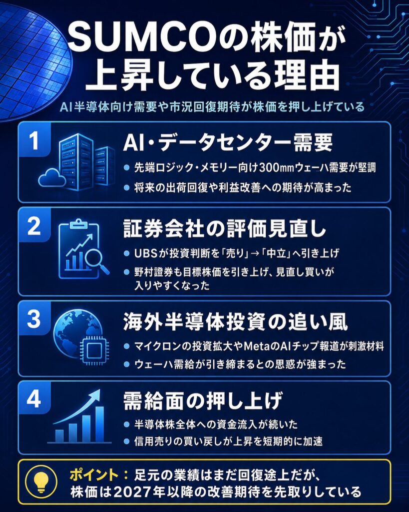 SUMCOの株価が上昇している理由