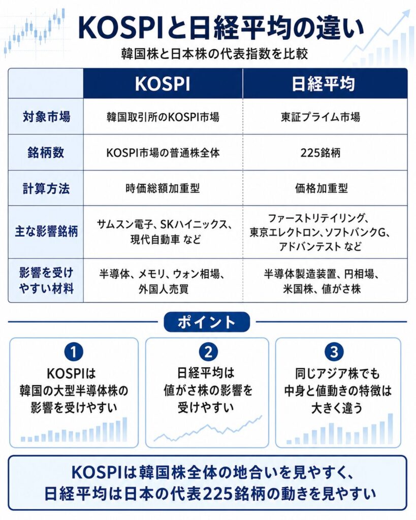 KOSPIと日経平均の違い