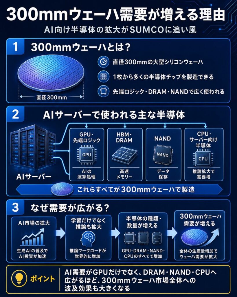 先端ロジック・DRAM・NAND向け300mmウェーハ需要が増える
