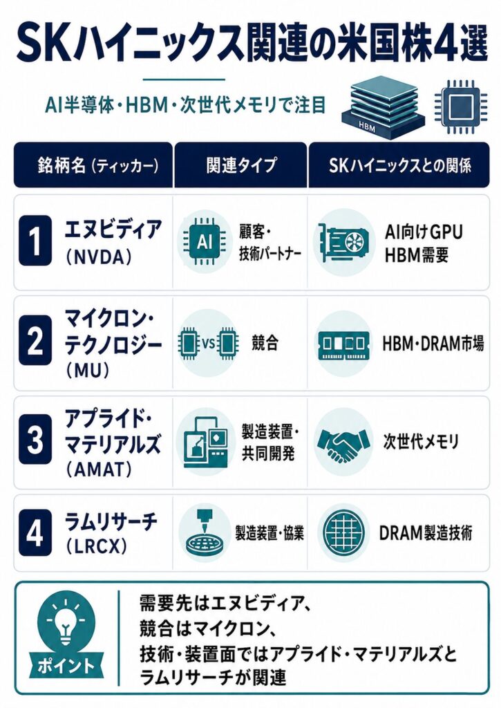 SKハイニックス関連の米国株4選