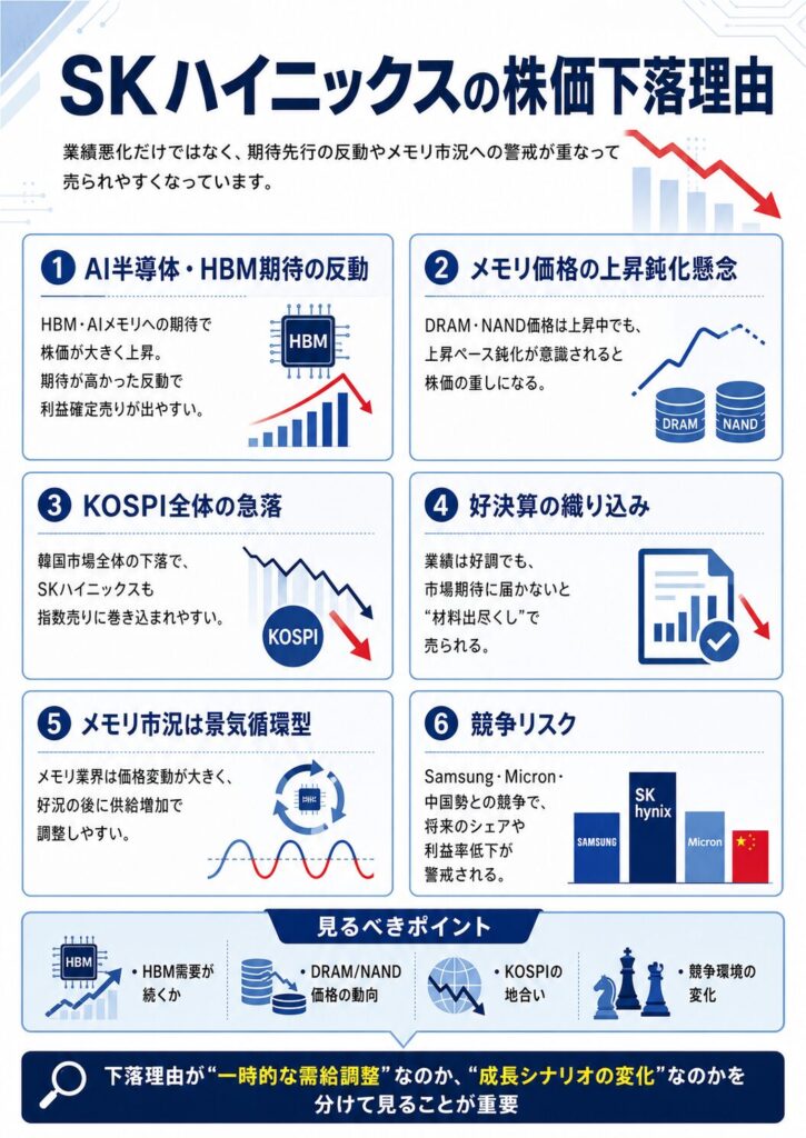 SKハイニックスの株価はなぜ下がる?