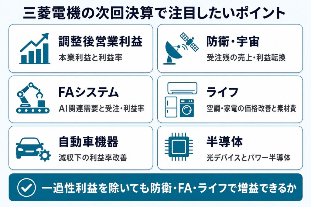 三菱電機の次回決算で注目したいポイント