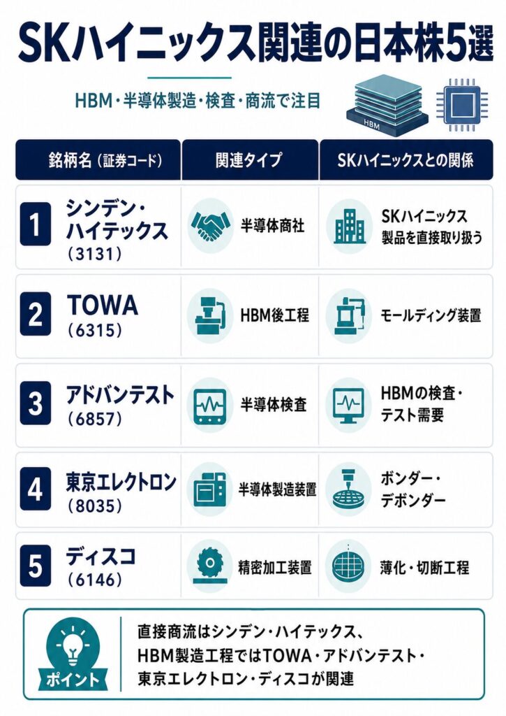 SKハイニックス関連の日本株5選