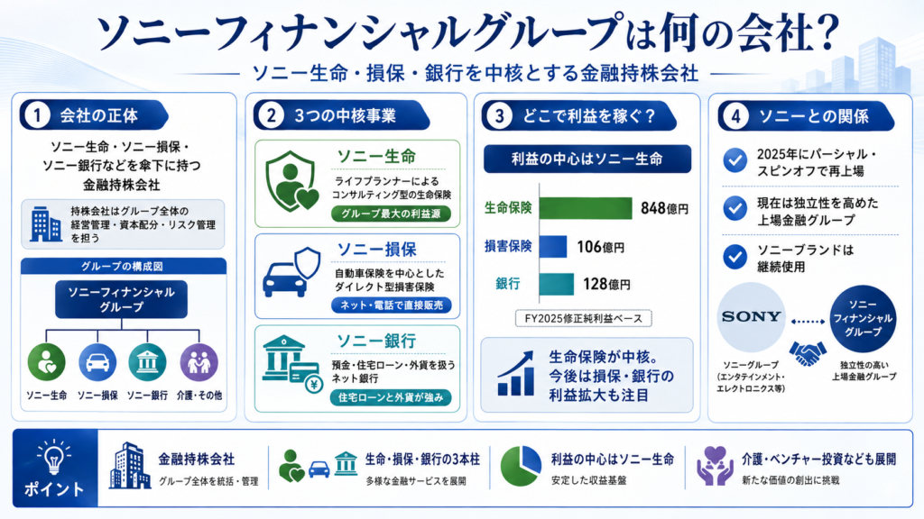 ソニーフィナンシャルグループは何の会社?