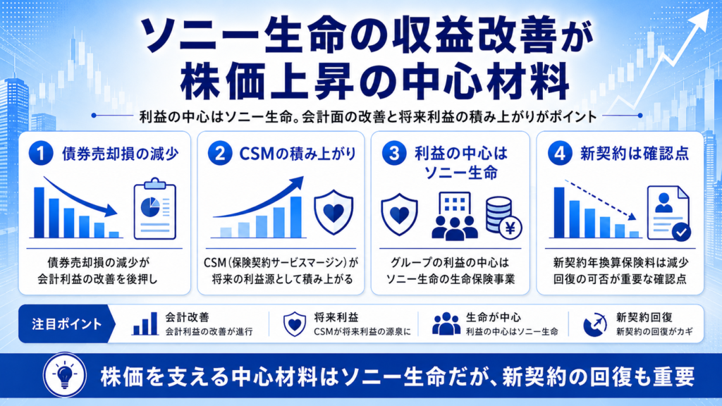 ソニー生命の収益改善が株価上昇の中心材料