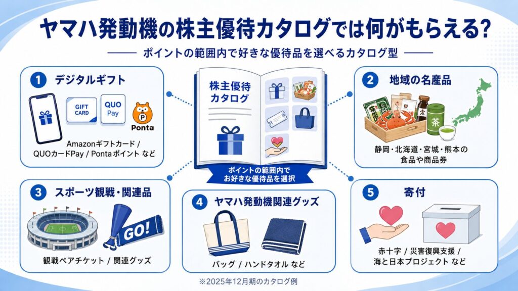 ヤマハ発動機の株主優待カタログでは何がもらえる?