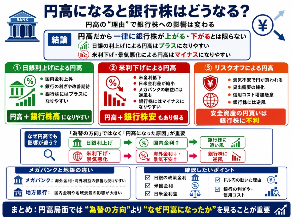 円高になると銀行株はどうなる?