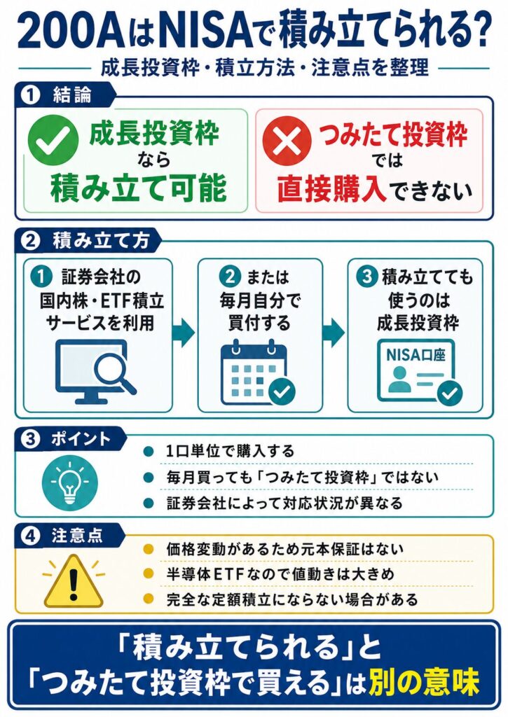 200AはNISAで積み立てられる？