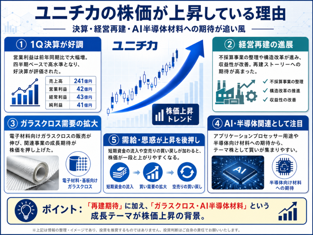 ユニチカの株価が上昇している理由