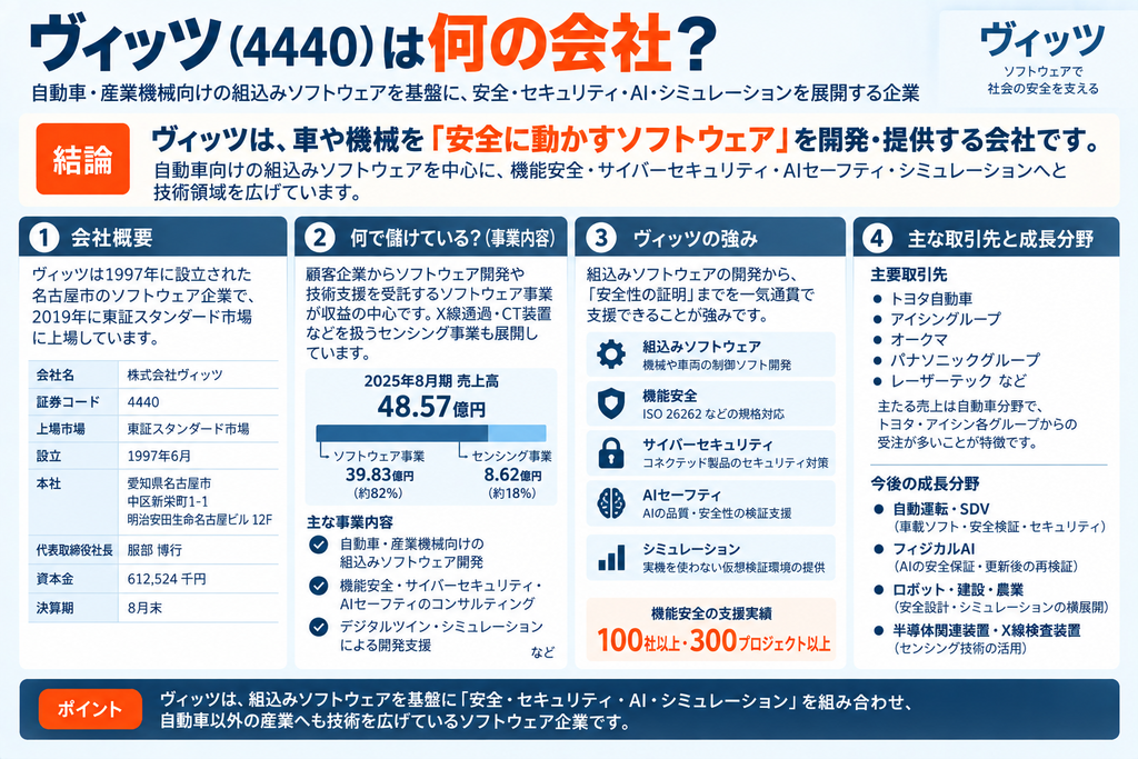 ヴィッツ（4440）は何の会社？